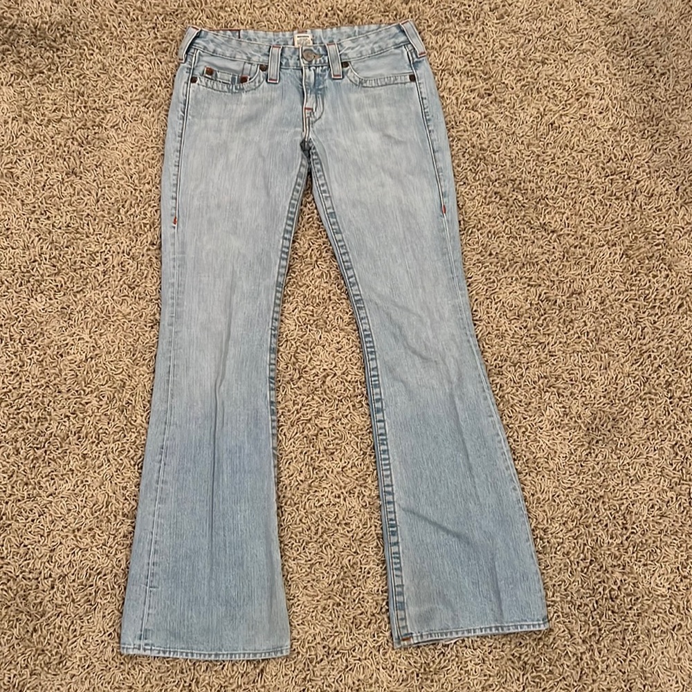 True Religion Jeans Size 29, Light Wash, Low Rise, Flare